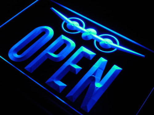 OPEN Travel Agent Aeroplane Shop Neon Light Sign